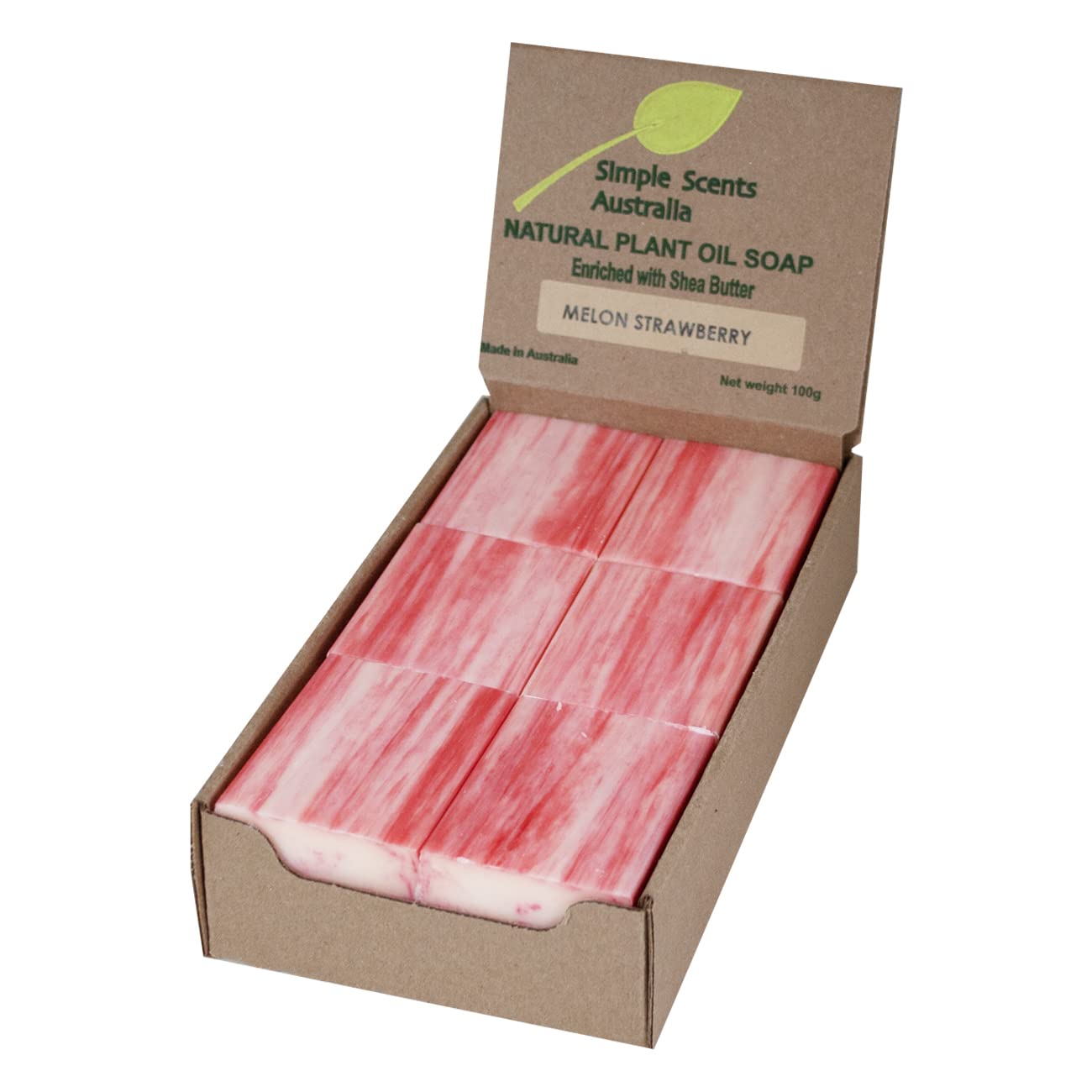 Melon Strawberry Scented Natural Soap Bars (12 Bars), 3.5oz Moisturizing French Triple Milled Soap Bars Enriched with Shea Butter - Pure Plant Oil Bath & Body Soaps