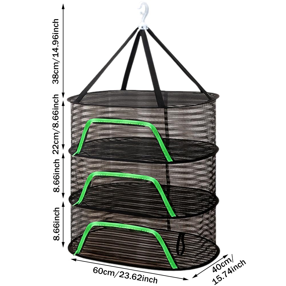 Rete Per Essiccare Erbe Con Cerniera - 4 Strati Pieghevole, Per Erbe, Fiori, Pesce - Foto 9