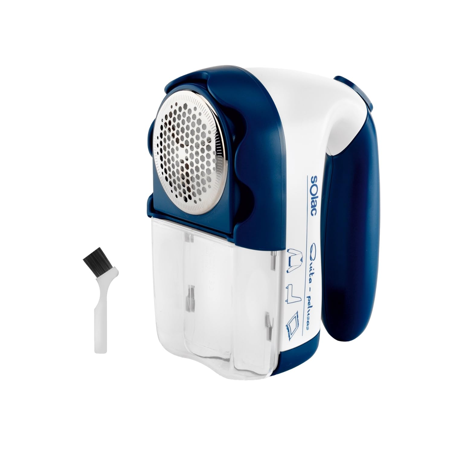 Solac - Rasoir Anti-​Bouloches électrique ou à Piles H101,​pour Tous Types de Tissus,​Large tête,​Puissant,​3 Niveaux,​Réservoir Amovible,​Démontable,​Nettoyage Facile