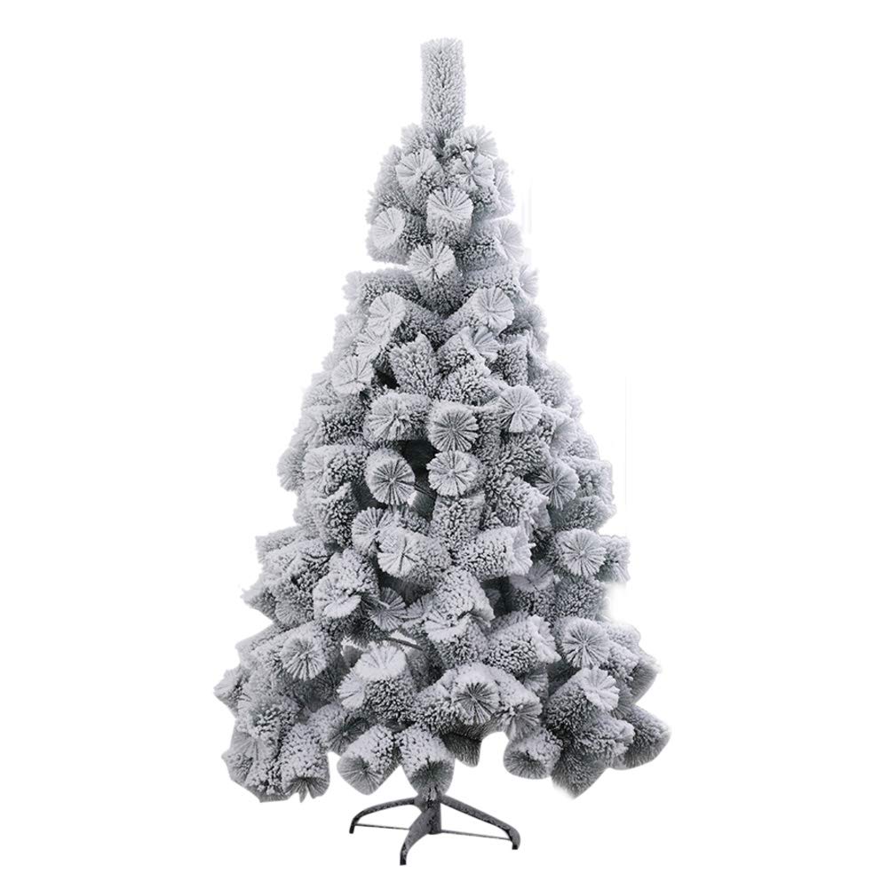 Sjdopulse White D White Bare Tree Christmas Tree, Artificial Snow Flocked Hinged Pines With Metal Stand Easy To Assemble Unlit-White B 1.8M,,2.4M(7.8Ft)