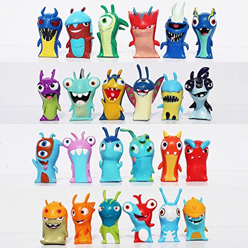 Unbranded 24pcs Set Slugterra Slug Terra Elemental Mini Action Figure Doll Toy Decoration