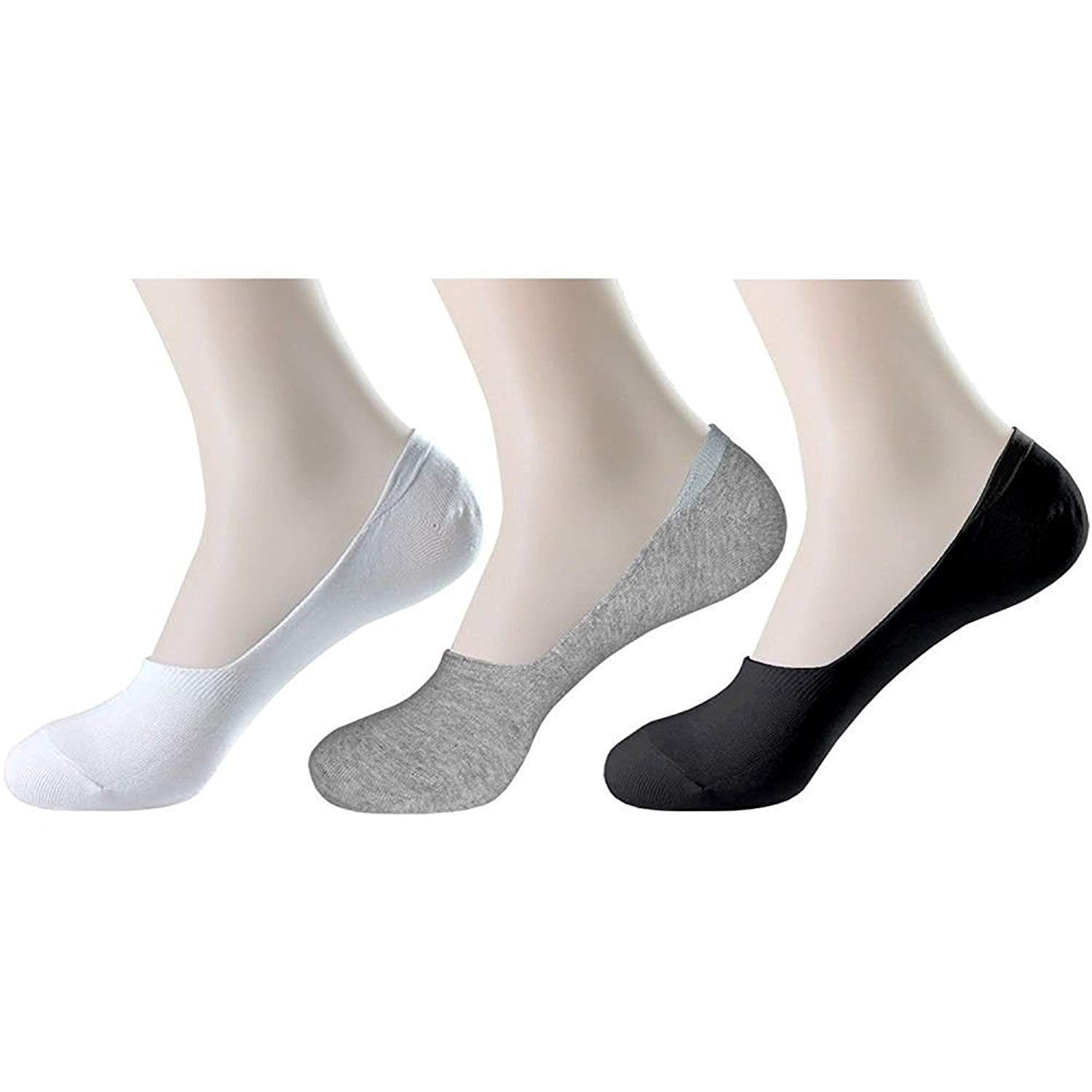 mukhaksh Men's and Women's Anti Slip Cotton Loafers No Show Socks (Black, Grey and White , Free Size )- Pack of 3 Pairs-picture-33