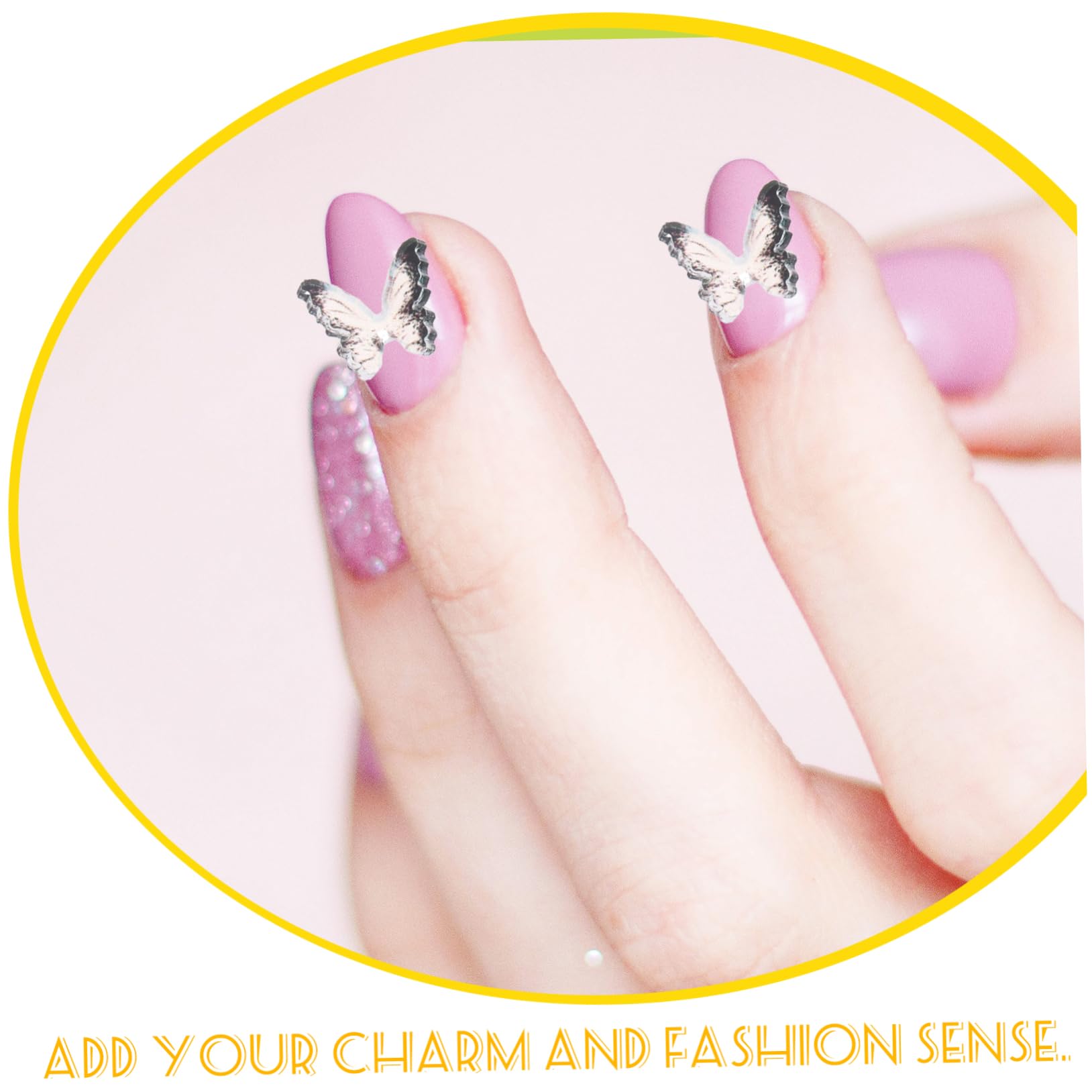 GALPADA DIY Nail Charms Gems 2 Sets of Small Nail Decorations for Women's Manicure Art