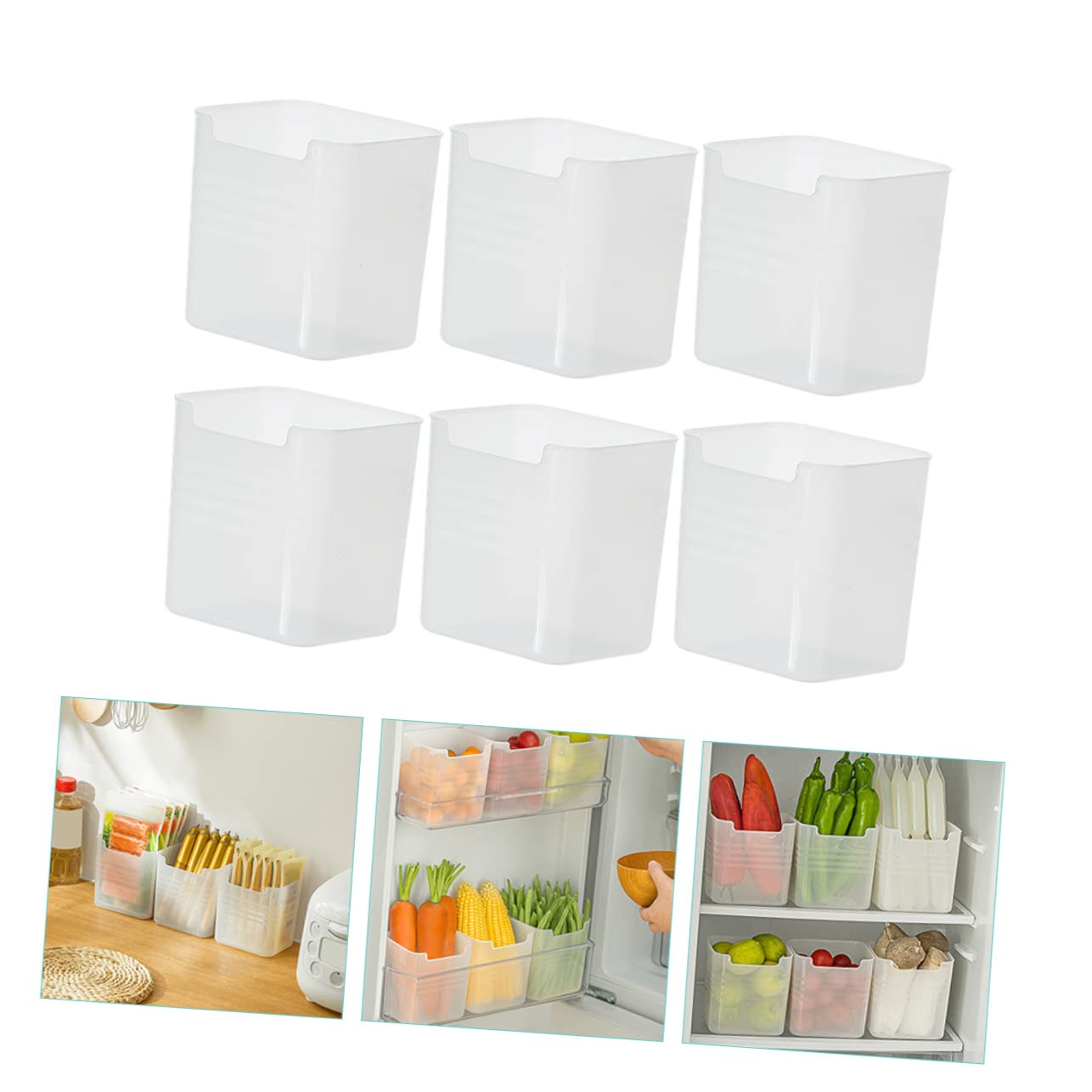 Baluue 6stücke Kühlschrankbox für Lebensmittel Kühlschrank-aufbewahrungsbox Seitenbox für Gemüse Organizer für Kühlschrank Sortierfach für Vorräte Behälter für Speisekammer Stapelbare