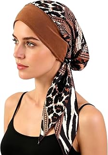 Flavizo Leopard Print Chemo Cap for Women, Soft-Feel Stretch-Fit Turban for Women | Breathable Fabric | Stylish Head Cover... Price In India