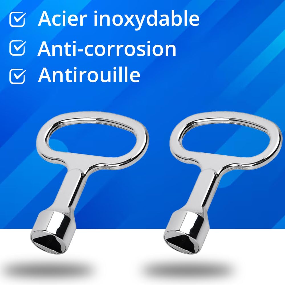 Jonami Clé Triangulaire Poubelle Universelle Déchet Conteneur Compteur Gaz Eau Électricité Recyclage Métal – Lot de 2