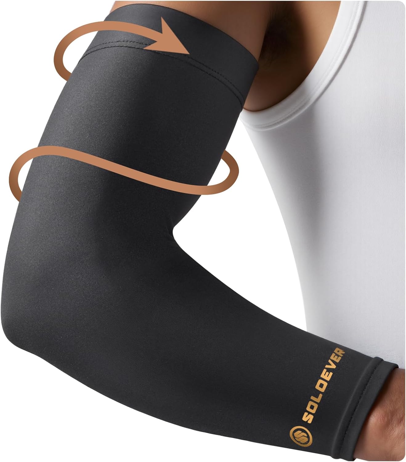 Copper Compression Arm Sleeves for Men and Women, Ultra Breathable Support for Forearm, Bicep, Tennis Elbow, Arthritis