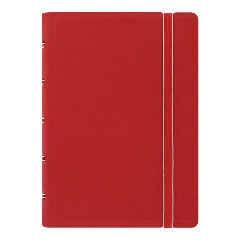 FILOFAX REFILLABLE NOTEBOOK CLASSIC, Pocket Red - Elegant leather-look cover with moveable pages - Elastic closure, index, pocket and page marker (B115002U)