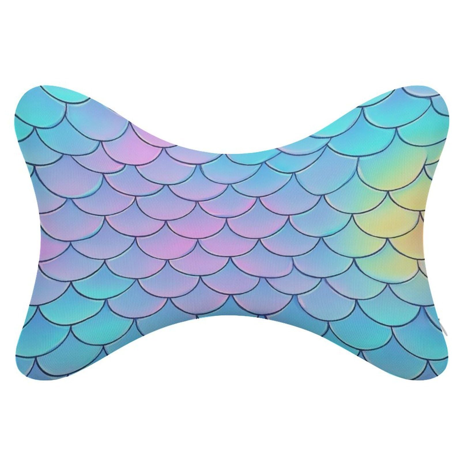 Fashion Bone Pillow Memory Foam Head Rest Support Cushion for Travel Car Seat Decor Beautiful Mermaid Fish Scale