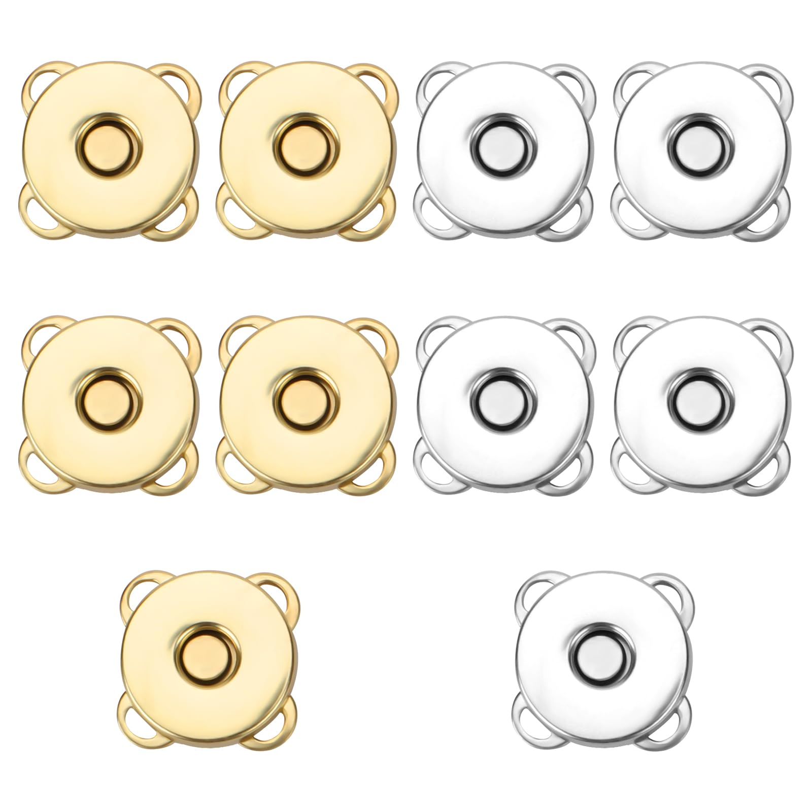 10 Sets 14mm Plum Magnetic Snap Button, Metal Sewing on Magnetic Buttons for Clothing Snap Closure Button Fastener for Purses Bags Clothes Handbags Sewing Craft