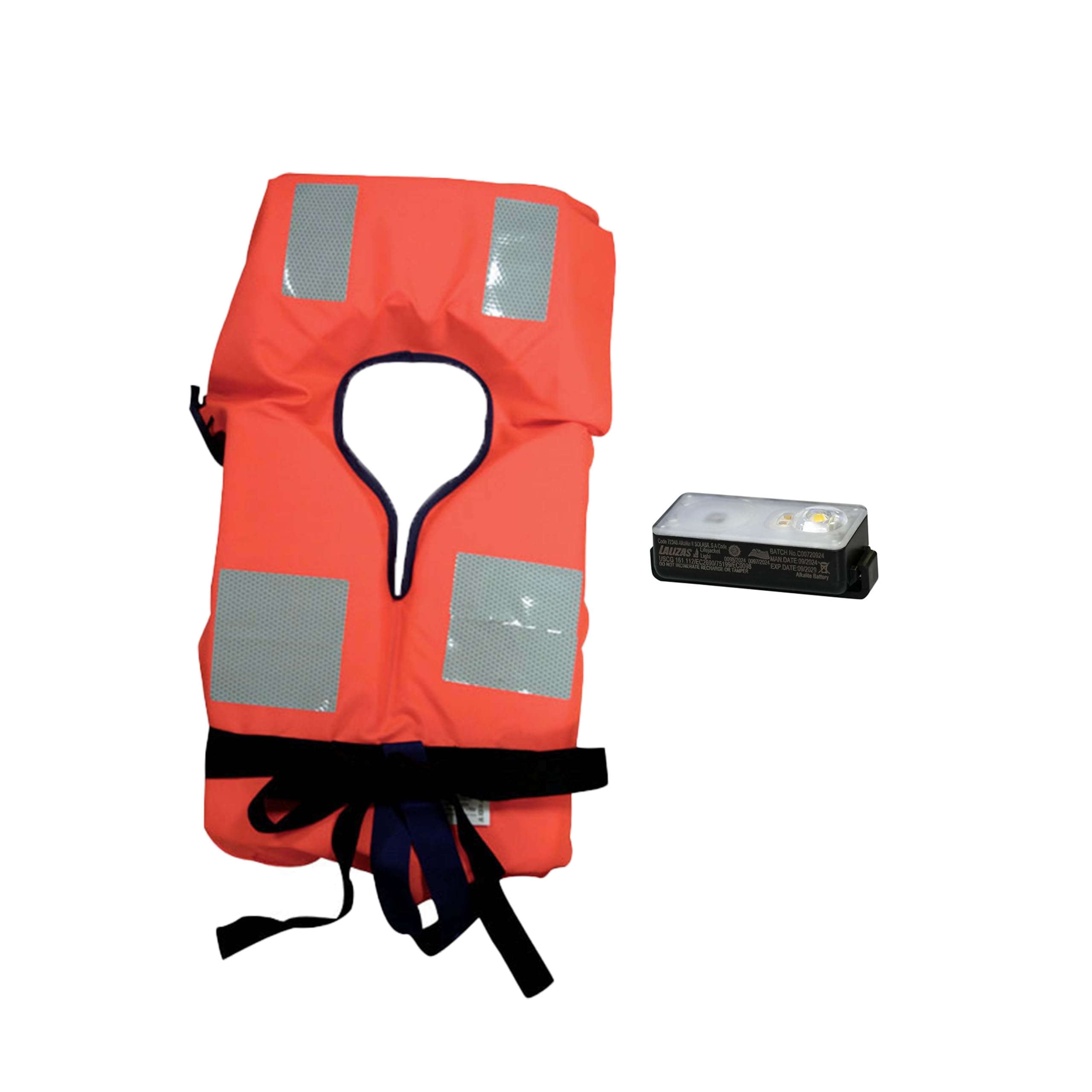 Kit Giubbotti di Salvataggio 150N, Set Completo con Luce LED SOLAS, Omologati per Navigazione Oltre 6 Miglia, per Barca e Gommone