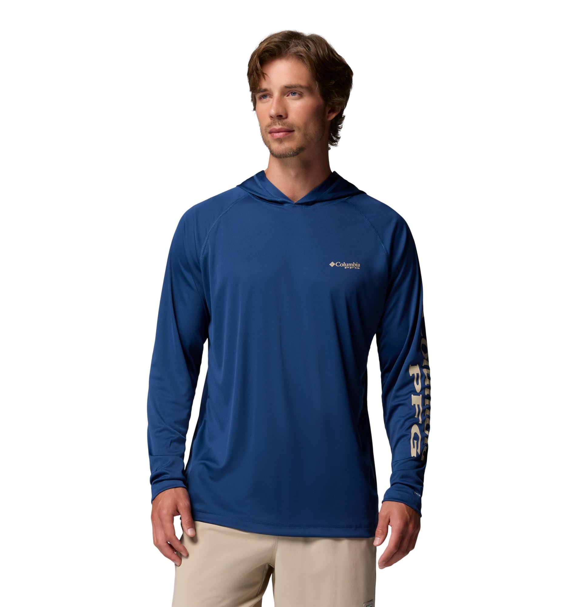 Columbia Terminal Tackle™ Hoodie Carbon/Ancient Fossil Logo XL, Blau