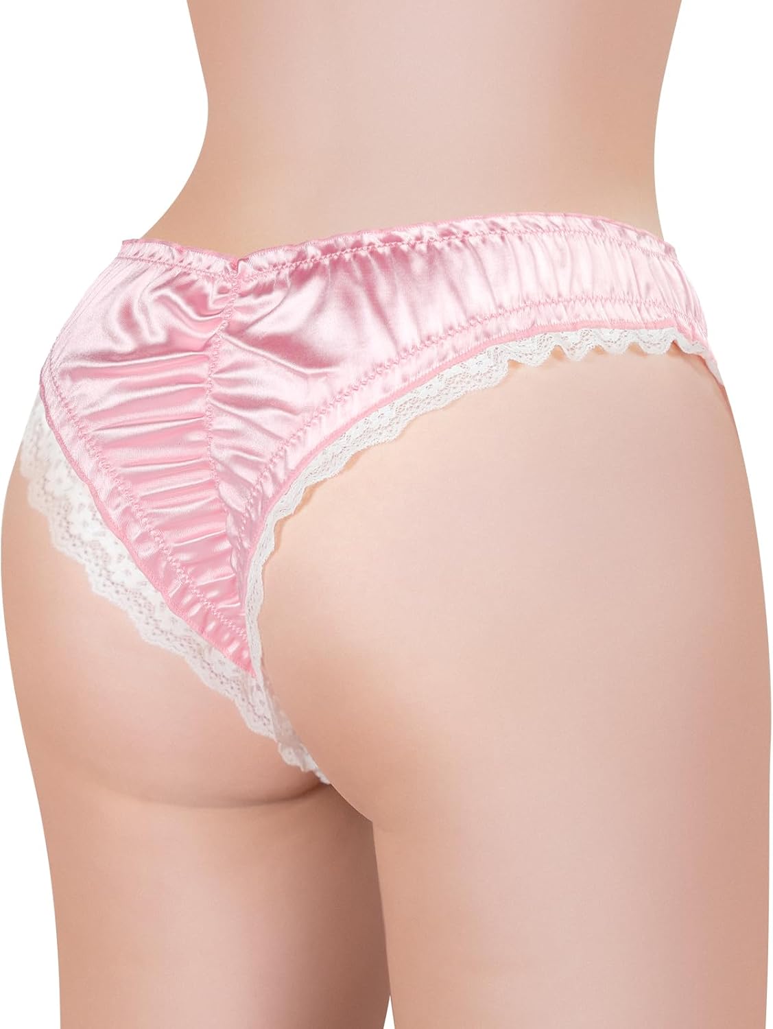 Littleforbig Unisex Hipster Briefs Smooth Chastity Sissy Satin Lace Panties for Crossdressers Transgender Individuals - Image 3