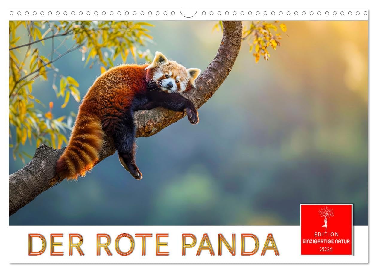 The Red Panda UK-Version (Wall Calendar 2026 DIN A3 Landscape), CALVENDO 12 Month Wall Calendar — image 1