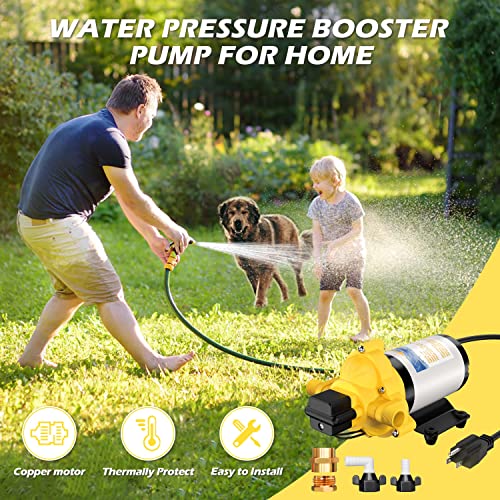 Yomilink 110V Ac Water Pump 4.0 Gpm 45 Psi, 110 Volt On Demand Water Transfer Pump, Self Priming Booster Pressure Diaphragm Pump, Fit For Kitchen Bathroom Rv Marine Yacht Lawn Garden #TOP5