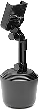 WeatherTech CupFone with Extension – Adjustable, Universal Cup Holder Cell Phone Mount Car & Truck Accessory – Best Design for iPhone & Smartphone Charging – Black Metal Knobs