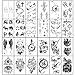 Yazhiji 36 Sheets Temporary Tattoos Stickers, 12 Sheets Fake Body Arm Chest Shoulder Tattoos for Men or Women with 24 PCS Tiny Black Tattoos