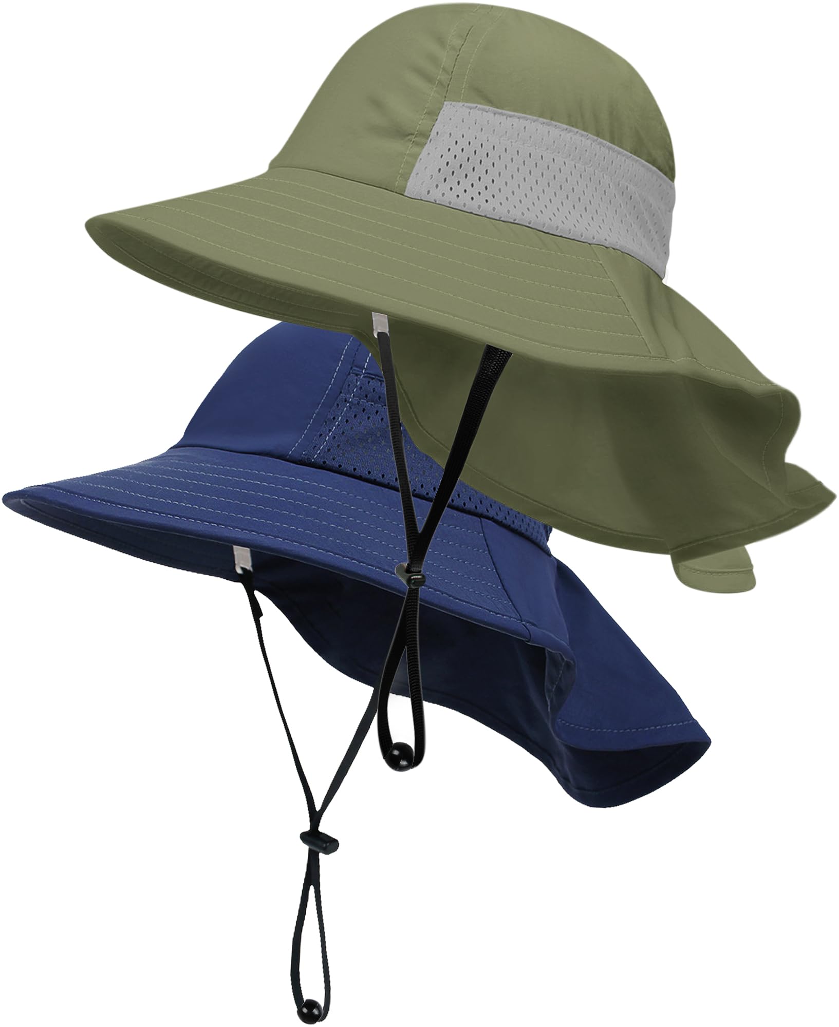 Toddler Baby Sun Hat Kids Summer Beach Essentials Adjustable Beach Hats with Bucket Wide Brim for Boys Girls Age 0-14 Years