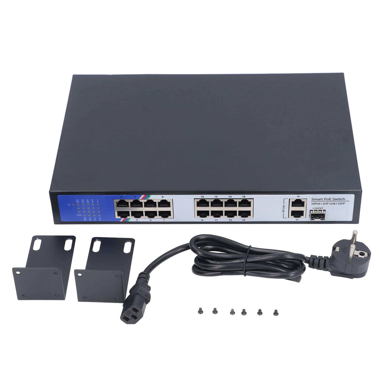 Switch Ethernet a 16 Porte, Trasmissione Dati Ad Alta velocità, Hub di Rete da 38 Gbps con Protezione Contro i Fulmini, Espansione di Rete Flessibile per Casa, Ufficio e Altro