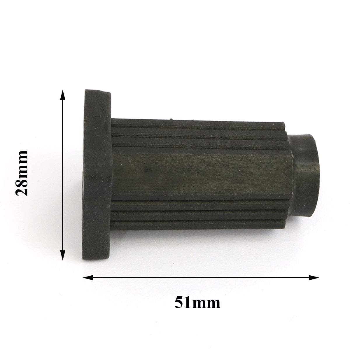 heyous 4PCS Plastic Caster Sleeve Square Insert Black Square Caster Socket Sleeve Fit Chair Table Shelve Filing Cabinet and Machinery Replacement Caster Rod