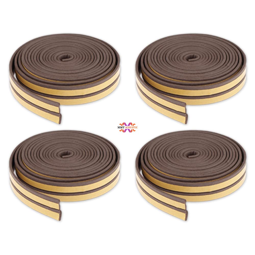 MMT ACOUSTIX Soundproofing, Dust Proof Door/Window Self Adhesive Door Seal (4 Piece, Brown)