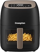 Crompton Ameo DLX 4.2L Digital Air Fryer with Live Cooking Window | 1450W Super Helix Heating | 7-in-1 Functions | Quick Fry Technology | Low Noise | Oil-Free Healthy Cooking | 2 Year Warranty