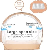 Vista 4 de Tienda de campaña desplegable para cuna de bebé, cubierta de malla de seguridad para bebés, cubierta de toldo para evitar que el bebé suba