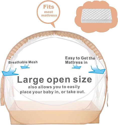 Miniatura 4 de Tienda de campaña desplegable para cuna de bebé, cubierta de malla de seguridad para bebés, cubierta de toldo para evitar que el bebé suba