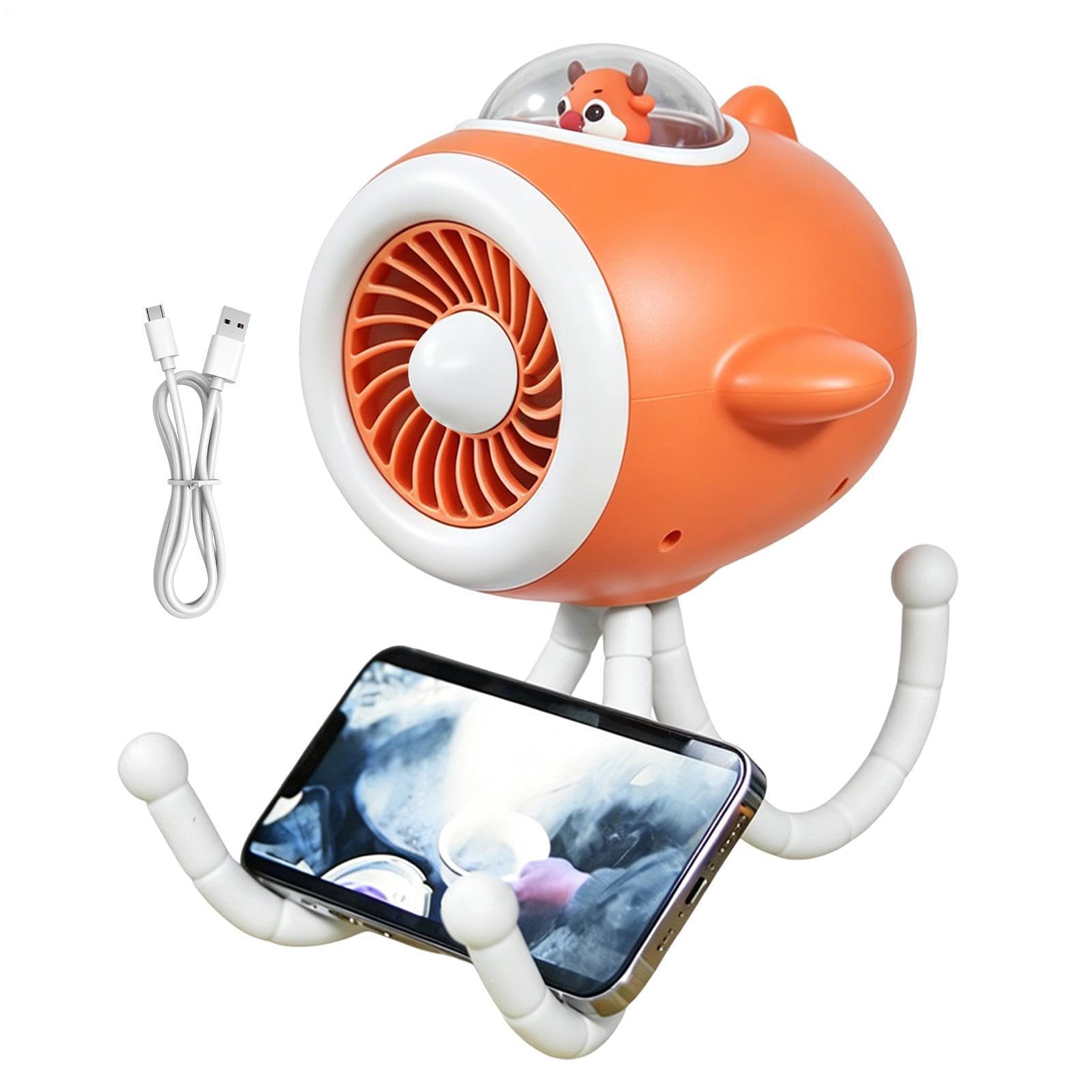 Generisch Ventilatore per passeggino con luce LED regolabile a 3 livelli | Ventilatore a mano per bambini, ragazzi, viaggi, parco, shopping, campeggio, casa, auto, asilo dei bambini, estate