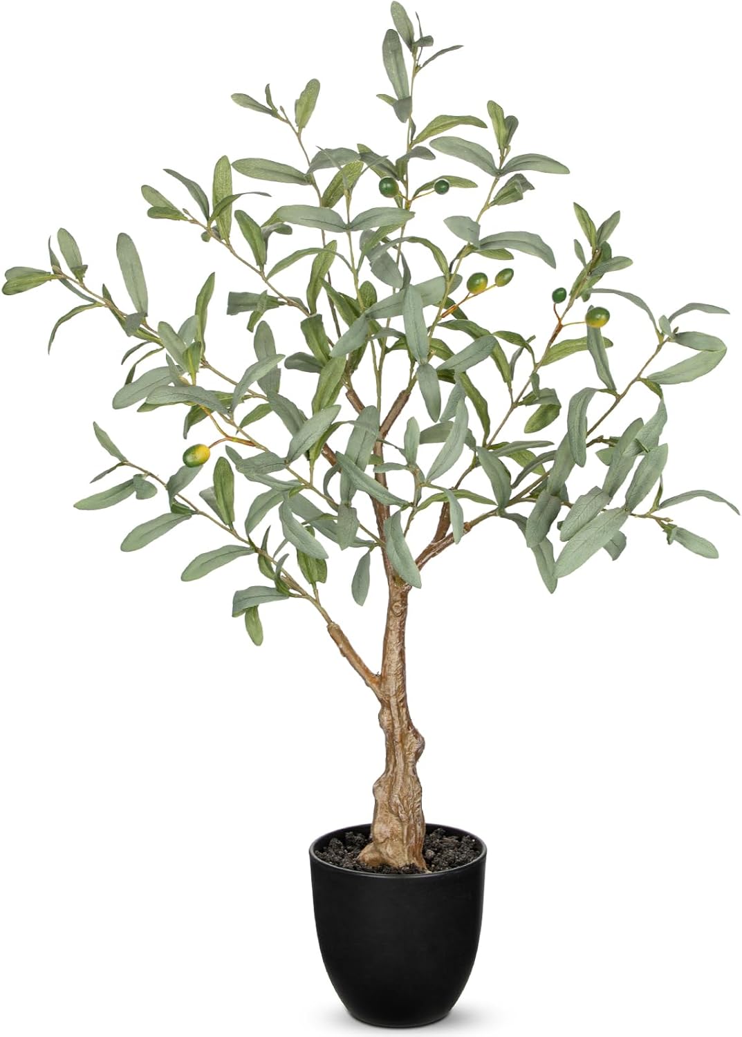 Briful Faux Olive Tree 30.3'' Tall Artificial Potted Olive Tree Decorative Fake Olive Plant for Home Office Bathroom Living Room Table Farmhouse Modern Indoor Outdoor Porch Décor