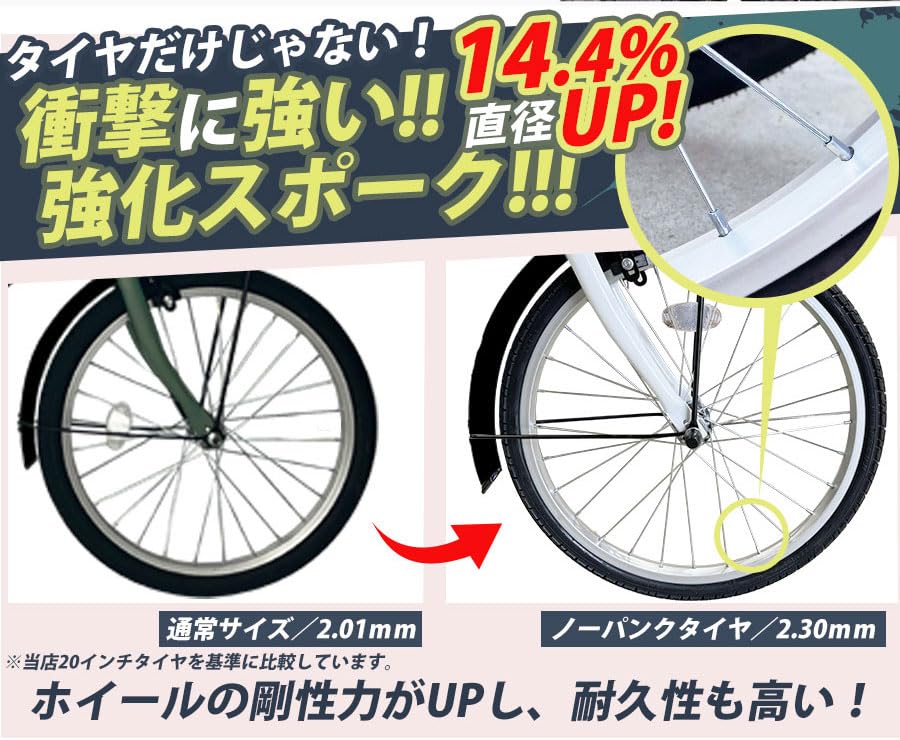 20インチ折りたたみ自転車 ホワイト AJ08N AIJYU CYCLE 20インチ