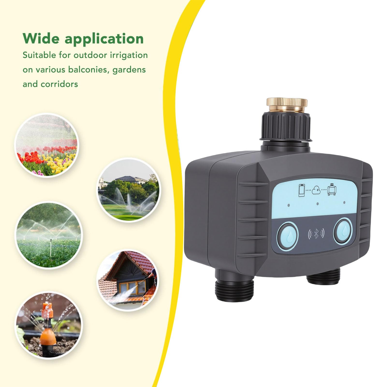Wakects Zestaw WiFi Timer do Nawadniania ABS Inteligentny Sterownik Nawadniania 500 do 1700 L na godzinę IP67 433 MHz Pilot RF Podlewania Węża Zraszającego Trawnik Ogrodowy
