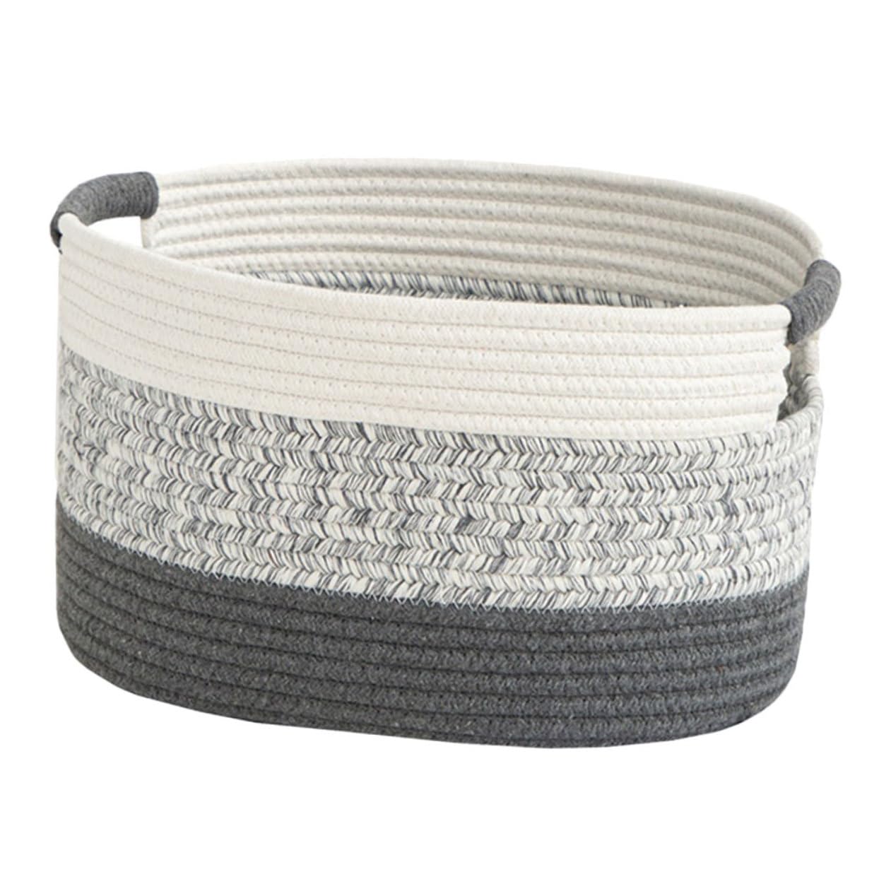 Corbeille décorative pour chambre et bureau en coton tressé blanc
