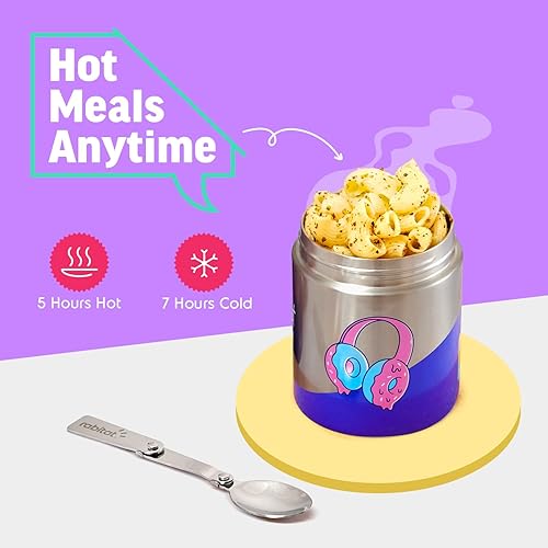 Miniatura 2 de MEALMATE - Tarro de alimentos con aislamiento al vacío Sparky I  Tarro de alimentos de acero inoxidable para niños (14.1 fl oz)