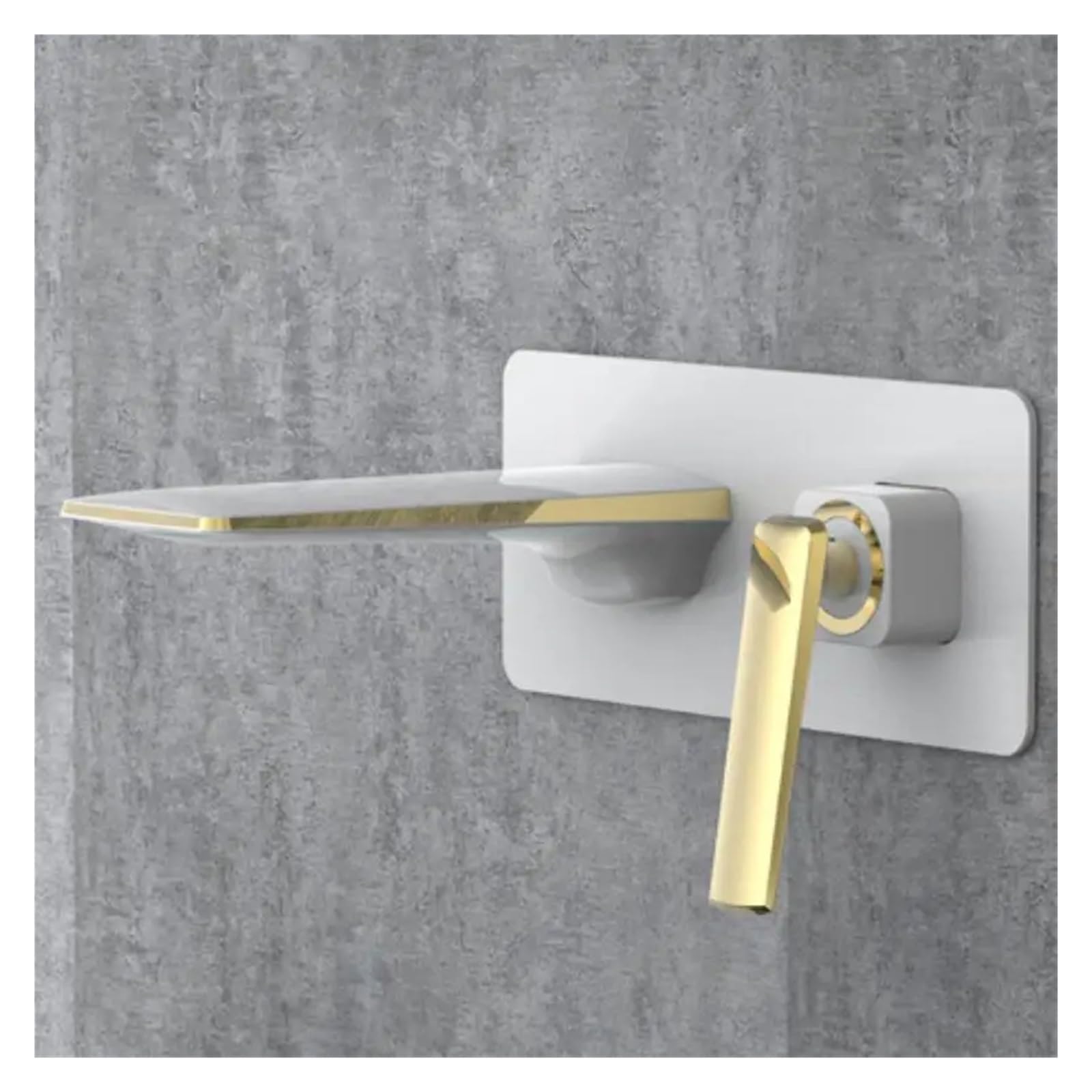 BHFPFZA Luxury Matte Black WallMounted Bathroom Faucet Square Brass Mixer Tap with Rose Gold Accents for Sink Stylish Kitchen & Bathroom Upgrade Durable & Innovative Design