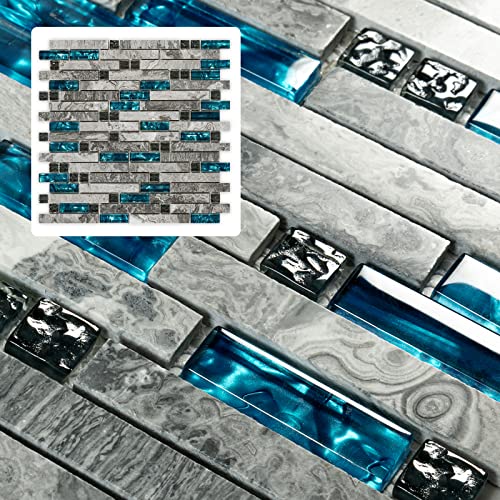 4-Sheet Grey Marble Tile for Kitchen backsplash 12