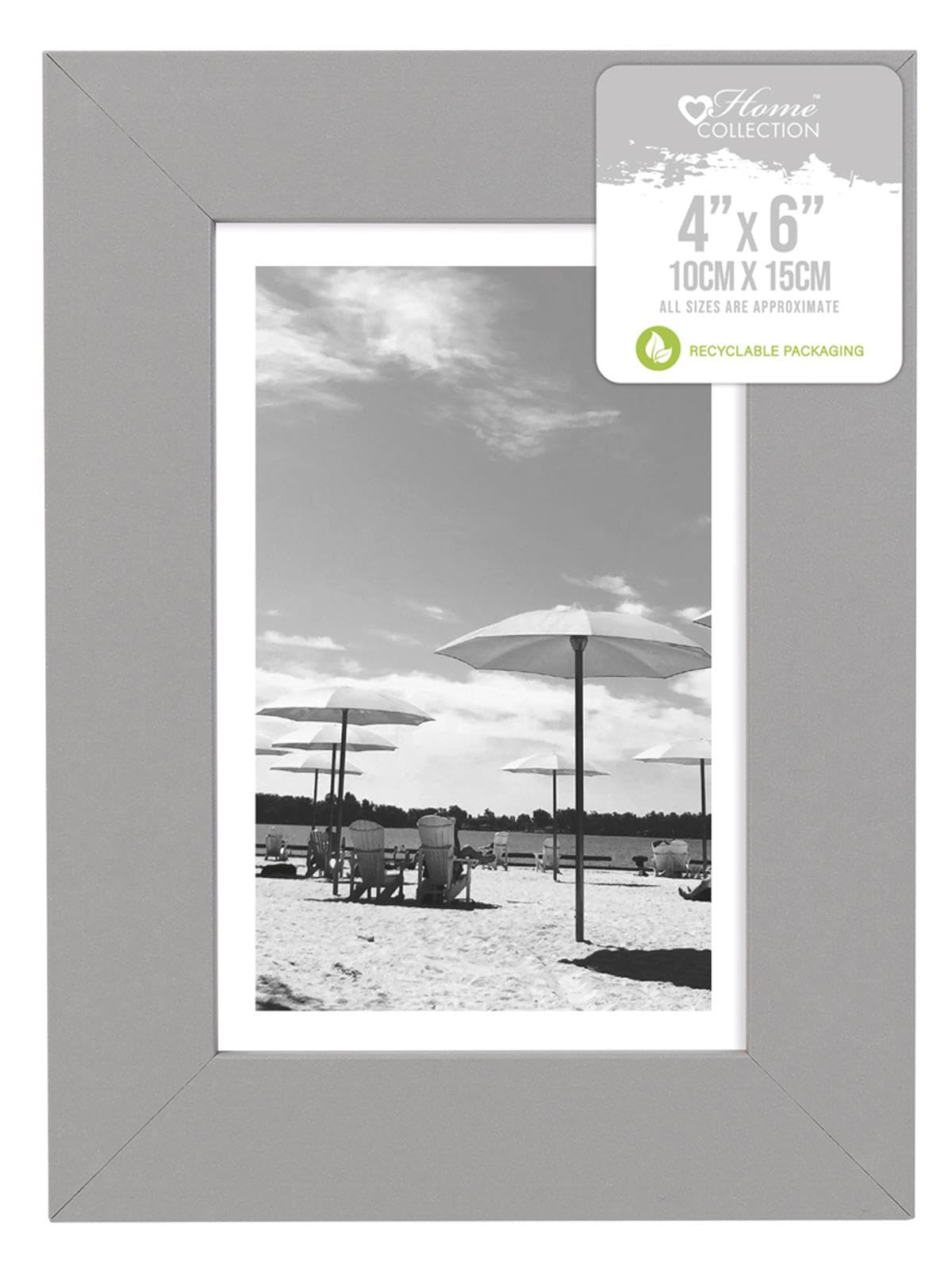 Home Collection Stylish Silver Grey Photo Frame Table & Wall Display Glass Window Gift 4 x 6