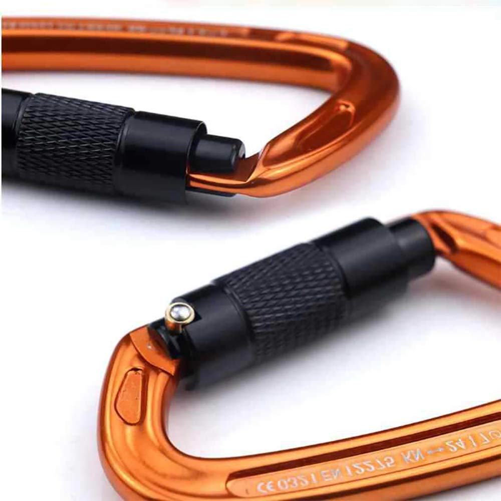 Clip per moschettone in Acciaio Inossidabile Gancio per Arrampicata in Discesa Clip per moschettone in Acciaio Inossidabile Automatico 2 Confezioni 24kn Clip per moschettone Pesante Super Durevole (
