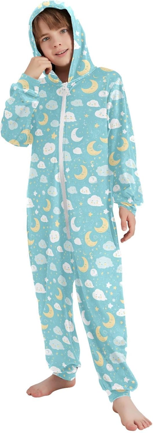Sleepwear Holiday Pajamas Soft Warm Hooded Loungewear Sleepwear for Christmas Home 4-14Y