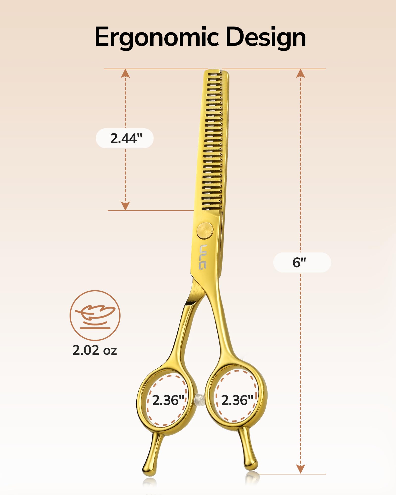 Tijeras profesionales texturizadoras y adelgazantes, tijeras de corte de cabello de 6.5 pulgadas, acero inoxidable japonés ultra afilado, mango ergonómico ambidiestro para peluqueros, estilistas 7