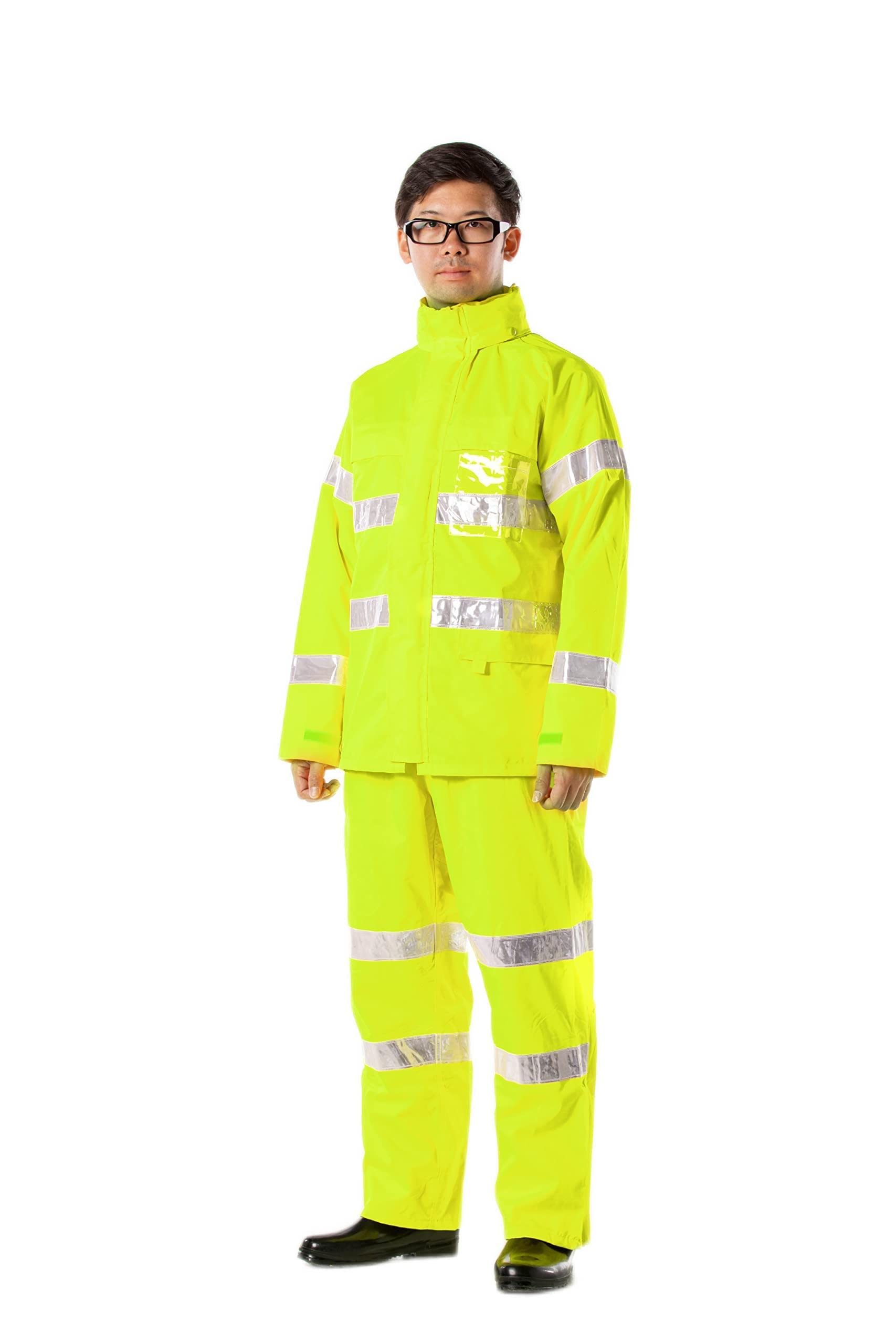 Amazon.co.jp: コヤナギ(Koyanagi) 防災レイン 蛍光イエロー L