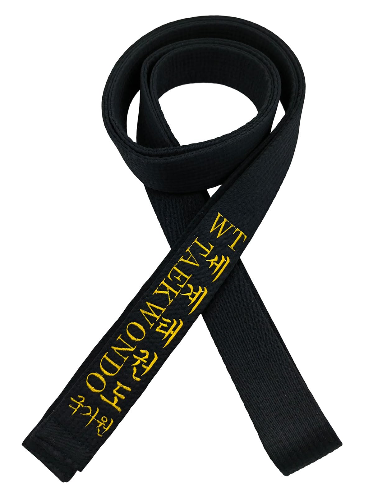 Générique Ceinture noire World Taekwondo Kukkiwon pour adulte, entraîneur brodé en anglais et en coréen, nom et niveau personnalisés, 5 cm