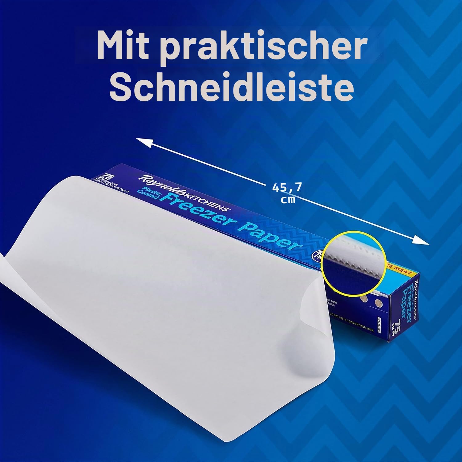 Reynolds Küchen kunststoffbeschichtetes Gefrierpapier | Bekämpfen Sie Gefrierbrand mit Reynolds Gefrierpapier | Perfekt für Kunst & Handwerk & Applikation | Packung mit 3 Rollen, 381 mm x 12 m