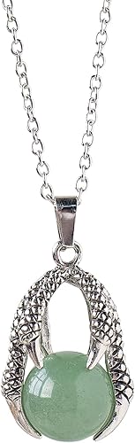 Colgante de cristal curativo, bola de cristal natural, collar vintage de garra de dragón, chakra, piedra preciosa, terapia energética, colgante para