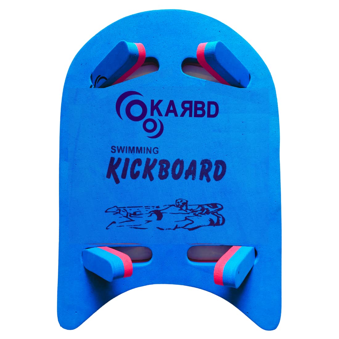 KARBD 4 Cut Swimming Kickboard Floating Board for Swimming Training Aid Exercise Equipment Pool Swim Safe Trainer Lessons Kickboards for Adults Children with 4 Holes Dual Color (Medium, Blue Red) 4