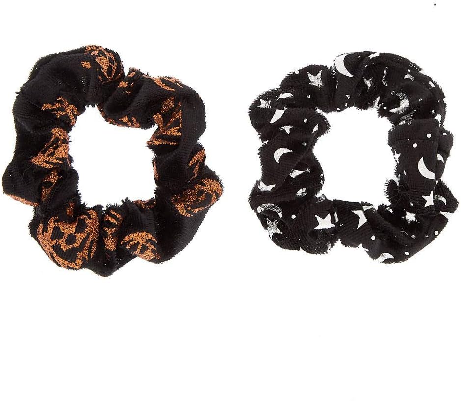 Icing Women's Halloween Velvet Scrunchies - Black, 2 Pack