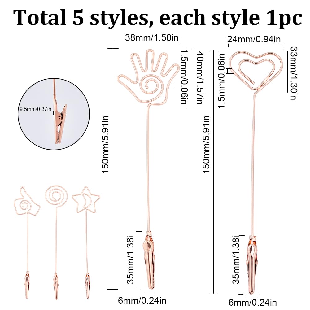 SUNNYCLUE Set 5 Aiutanti Per Bracciali In Oro Rosa - Ferri Per Indossare Bracciali Da Soli, Con Clip A Coccodrillo E Forme A Cuore, Stella, Palma - 3