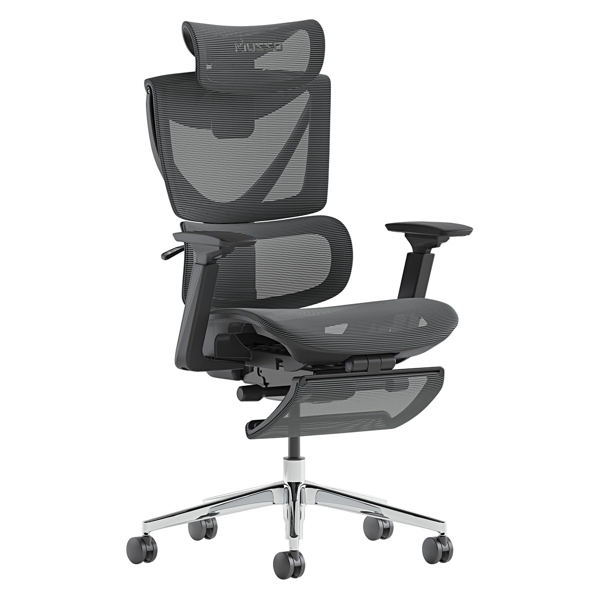 MUSSO V900 Structure Master Ergonomic Office Chair With 3-Level Adjustable Backrest, Lumbar Support, 4D Armrest & Headrest, Retractable Footrest, Mesh High Back for Home/Office