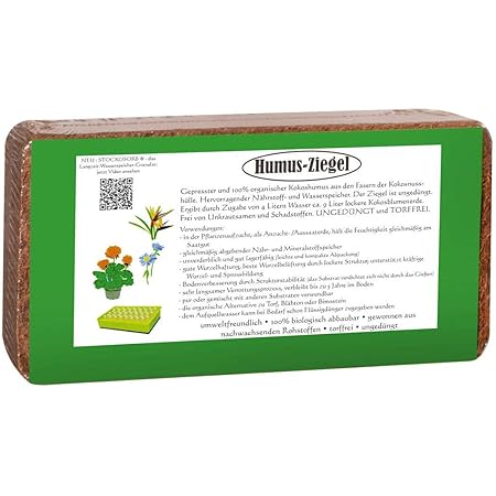 10 x 650 g Coconut Potting Soil, Peat Free, Coir Briquette, Coir Substrate, Potting Soil, Compost Coconut Fine
