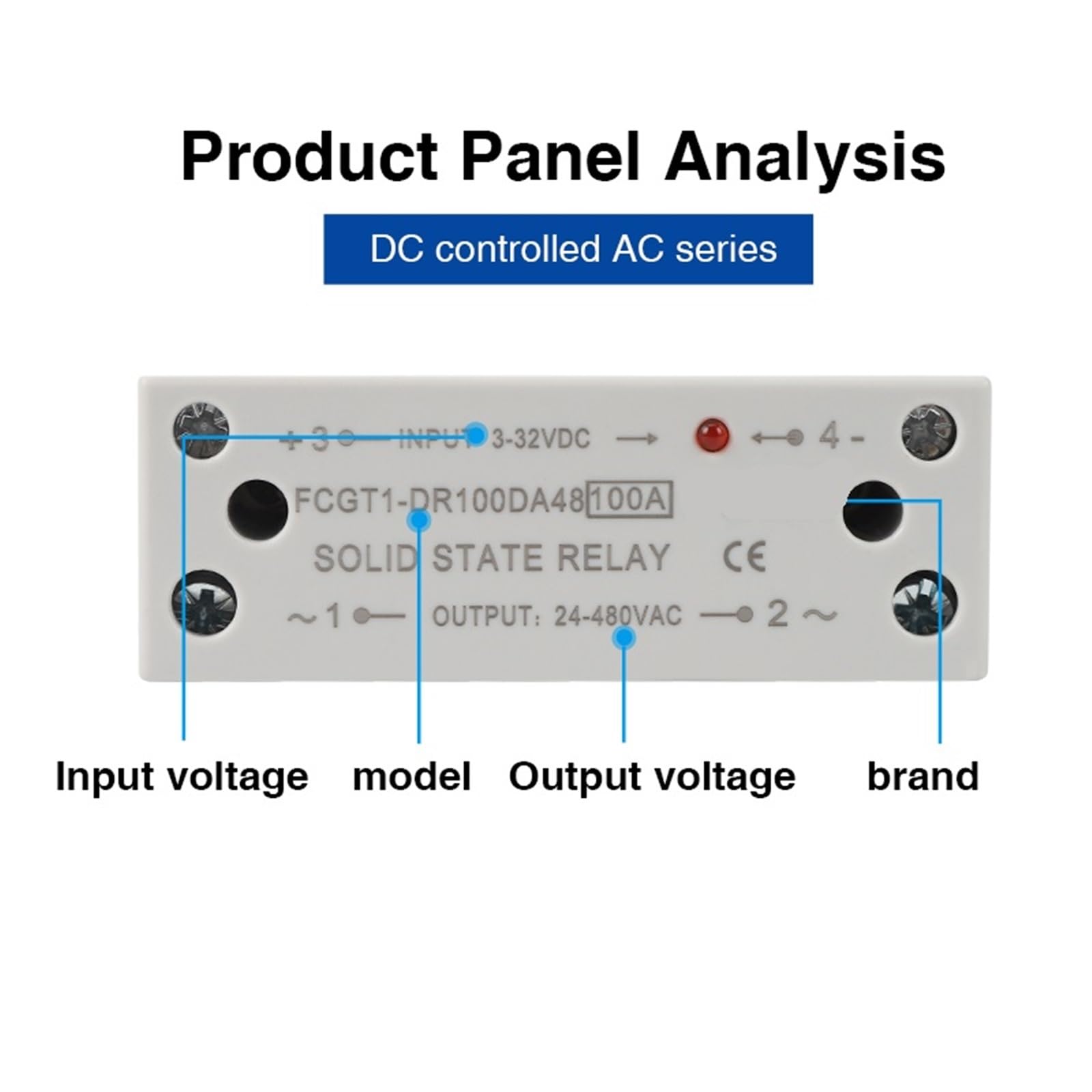 Relè a stato solido SSR sottile monofase da 10 A, 25 A, 40 A, 60 A, 80 A, 100 A con dissipatore di calore, relè industriale, montaggio su guida DIN, 1 pezzo(AC control AC,60A)